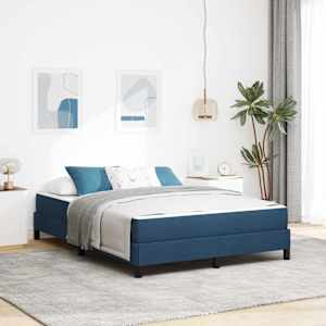 Postel s boxspringem s matrací Modrá 160 x 200 cm textil - obrázek 1