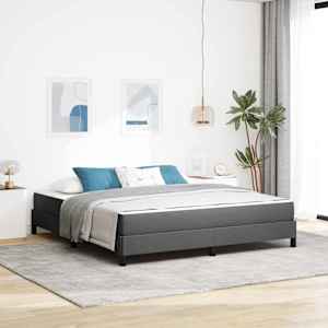 Postel s boxspringem s matrací Tmavě šedá 180 x 200 cm textil - obrázek 1