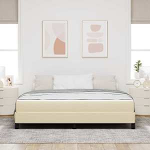 Postel s boxspringem Krémová 180 x 200 cm textil - obrázek 3