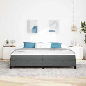 Postel s boxspringem s matrací Tmavě šedá 200 x 200 cm textil - obrázek 3