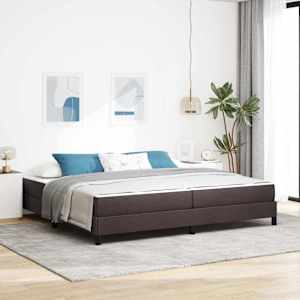 Postel s boxspringem s matrací Tmavě hnědá 200 x 200 cm textil - obrázek 1