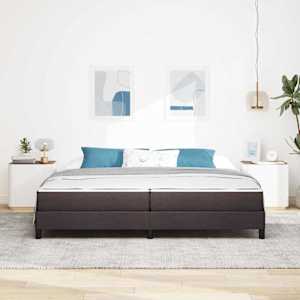 Postel s boxspringem s matrací Tmavě hnědá 200 x 200 cm textil - obrázek 3