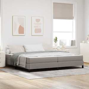 Postelja z vzmetnico z vzmetnico Taupe 200 x 200 cm blago