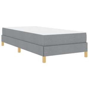 Postel s boxspringem s matrací Světle šedá 80 x 200 cm textil - obrázek 4