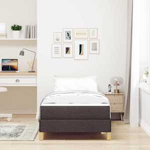 Postel s boxspringem s matrací Tmavě hnědá 90 x 190 cm textil - obrázek 3