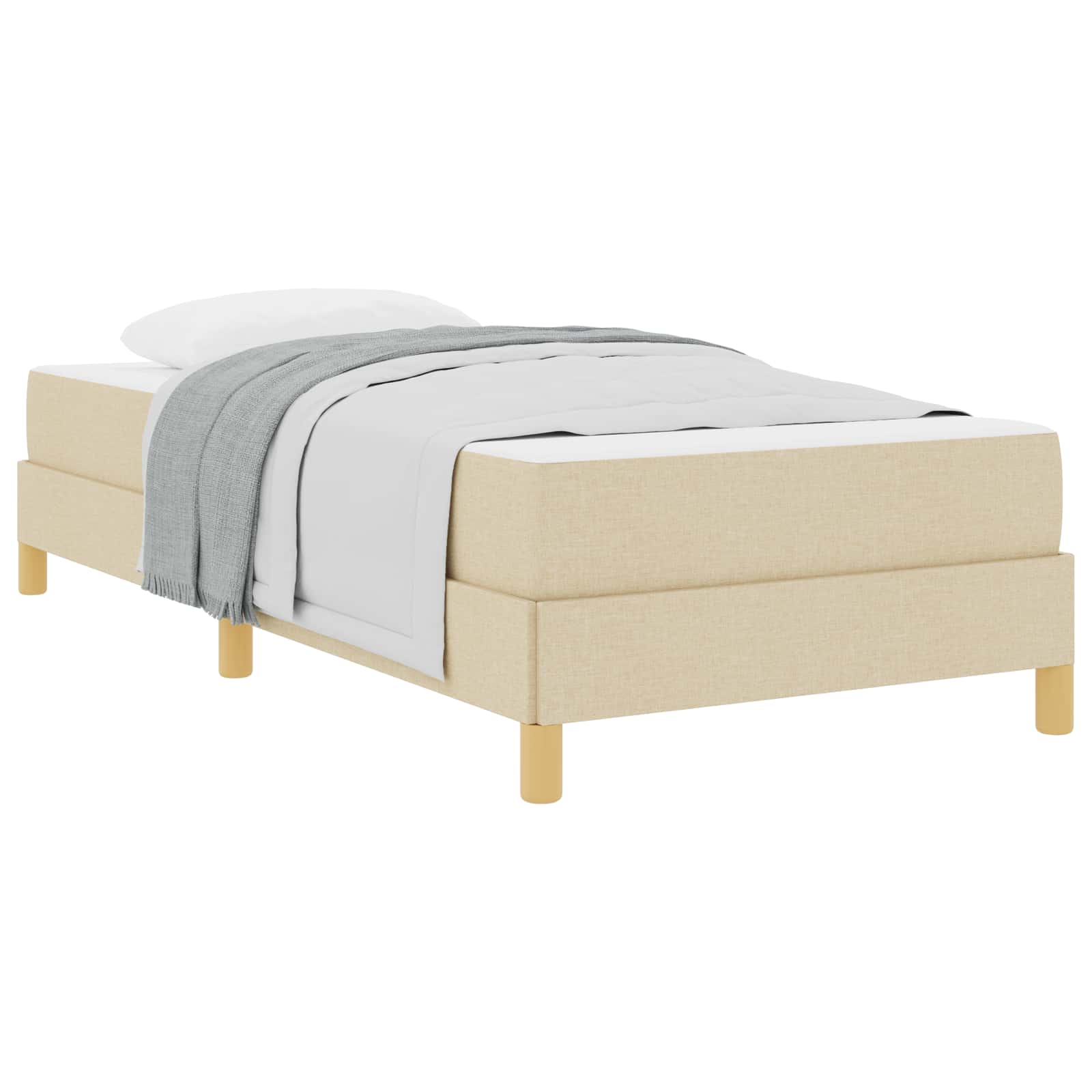 Thumbnail - vidaXL Boxspringbett mit Matratze Creme 100 x 200 cm Stoff