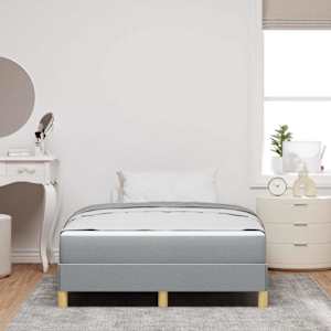 Postel s boxspringem s matrací Světle šedá 120 x 190 cm textil - obrázek 3