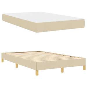 Postel s boxspringem s matrací Krémová 120 x 190 cm textil - obrázek 5