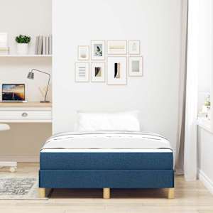 Postel s boxspringem s matrací Modrá 120 x 190 cm textil - obrázek 4