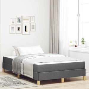 Postel s boxspringem s matrací Tmavě šedá 120 x 200 cm textil - obrázek 1