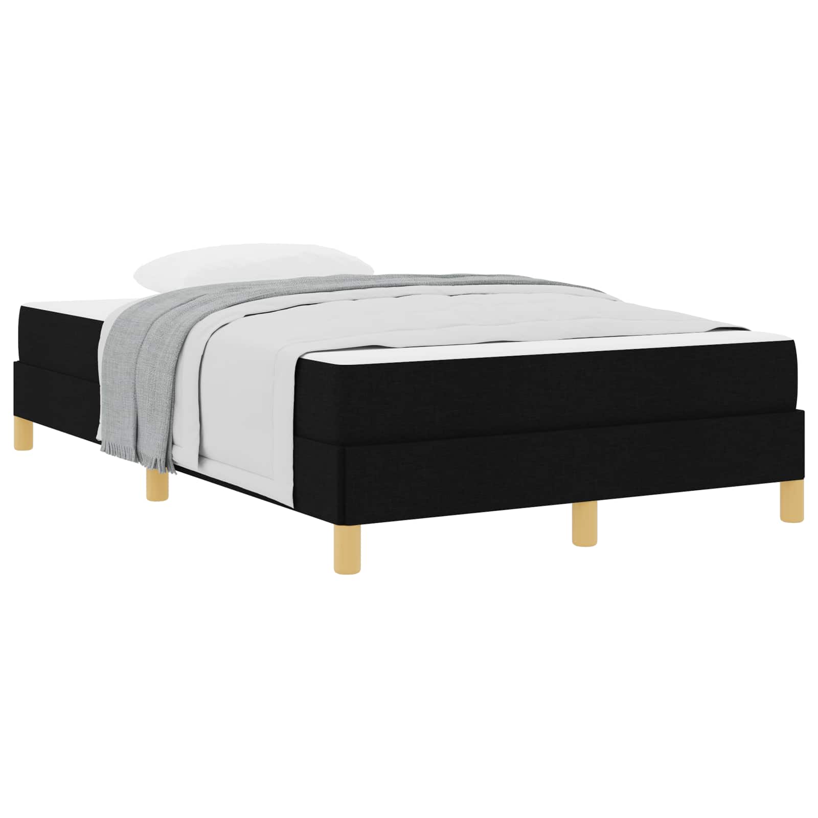 VidaXL Boxspring Bed Met Matras Zwart 120 X 200 Cm Stof