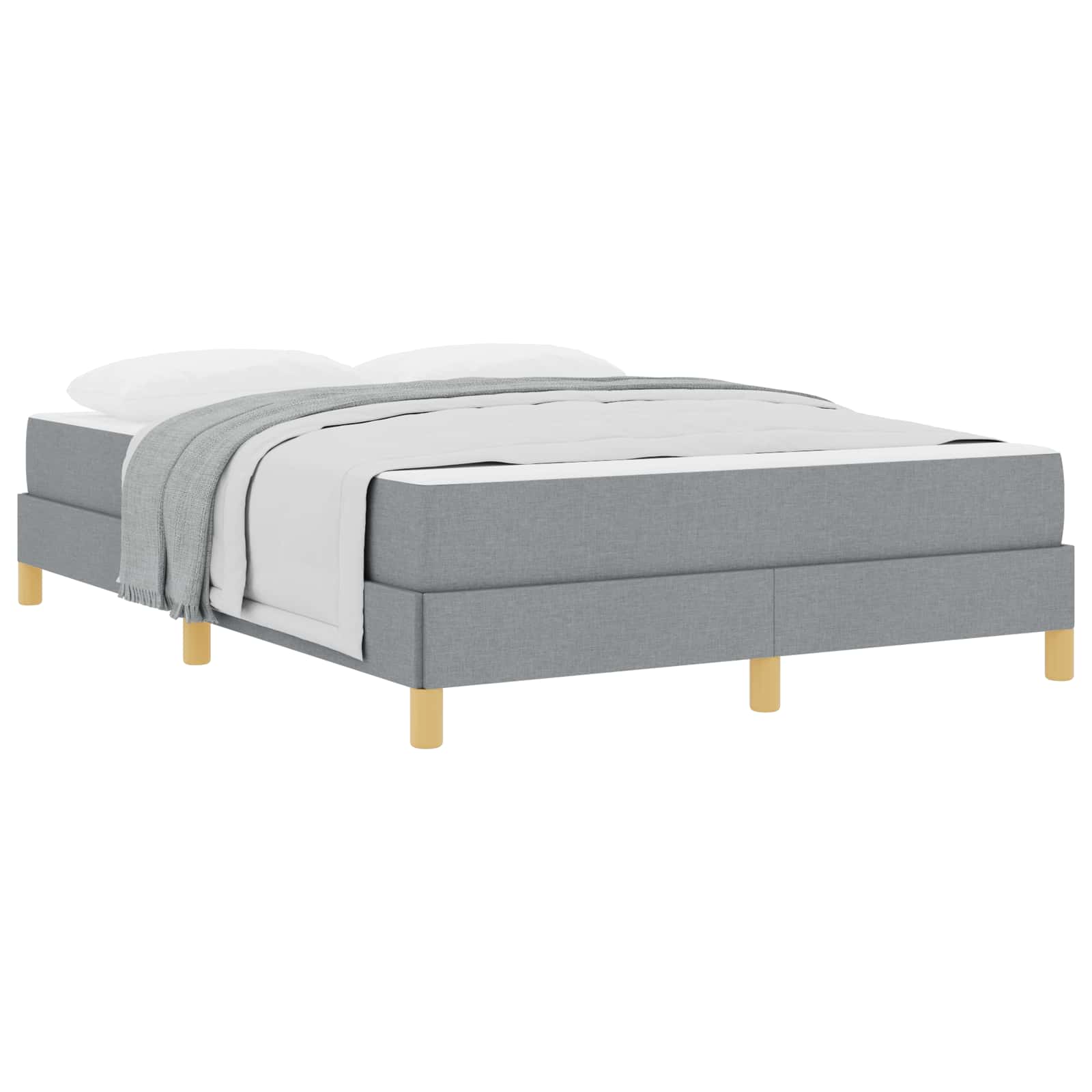 VidaXL Boxspring Bed Met Matras Lichtgrijs 140 X 200 Cm Stof