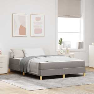 Postelja z vzmetnico z vzmetnico Taupe 140 x 200 cm blago
