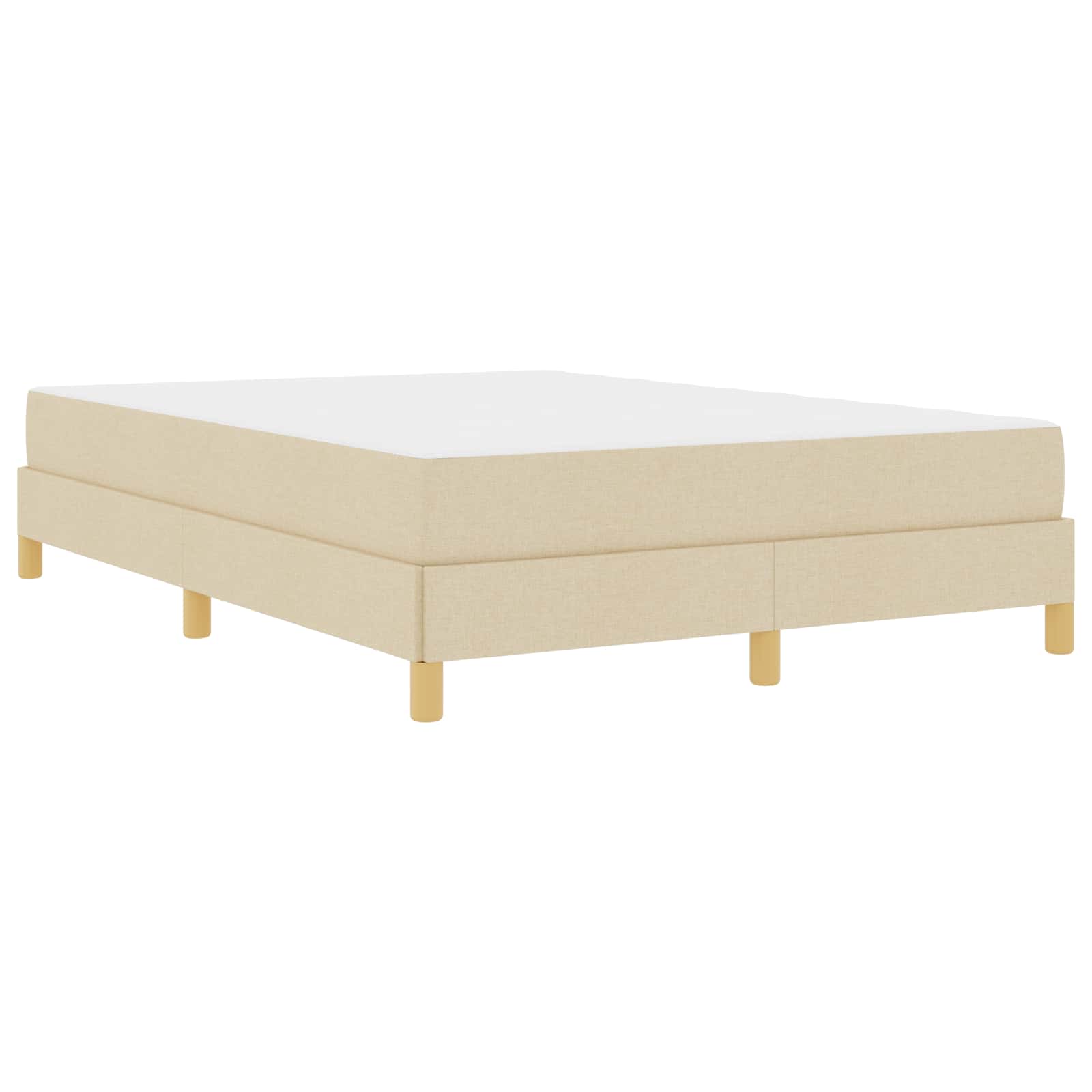 vidaXL Boxspringbett Creme 140 x 200 cm Stoff