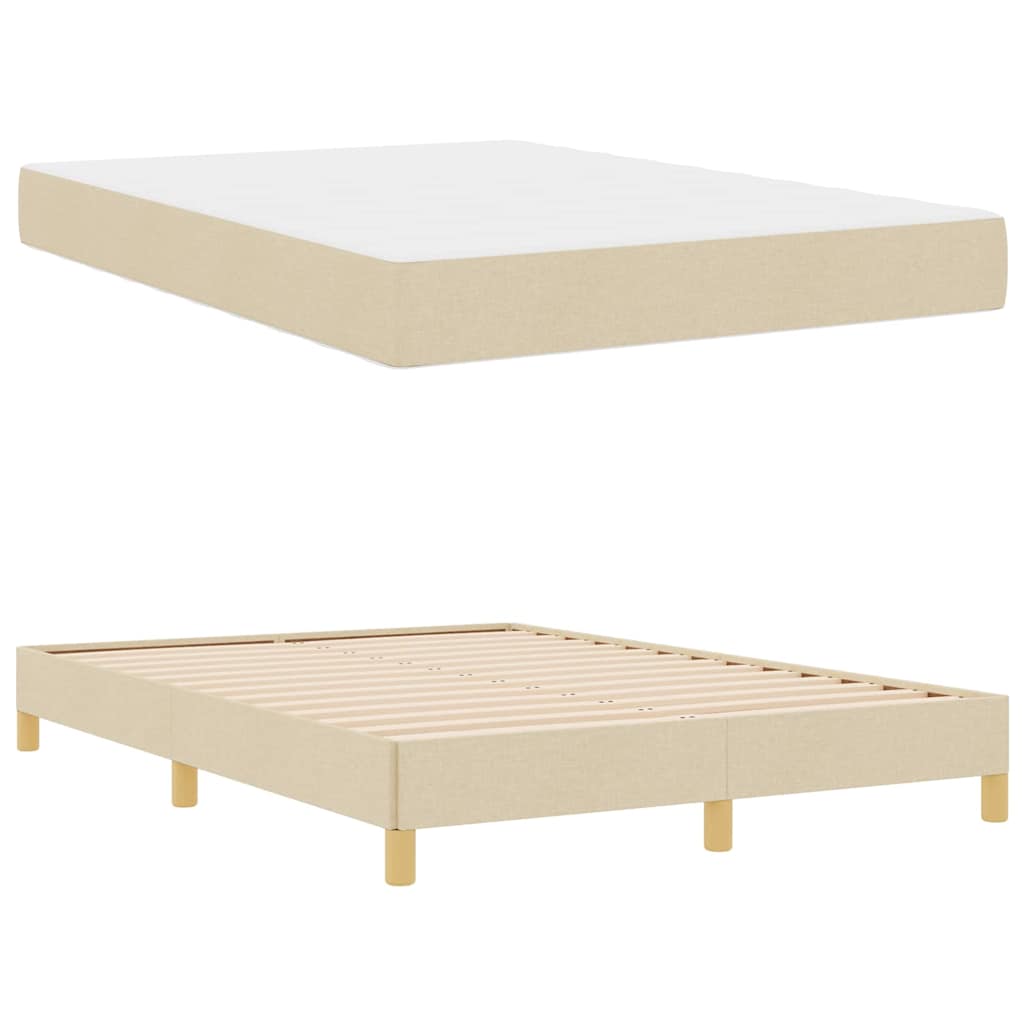 Thumbnail - vidaXL Boxspringbett Creme und Braun 140 x 200 cm