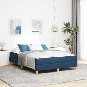 Postel s boxspringem s matrací Modrá 140 x 200 cm textil - obrázek 1