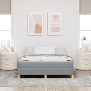 Postel s boxspringem s matrací Světle šedá 160 x 200 cm textil - obrázek 3