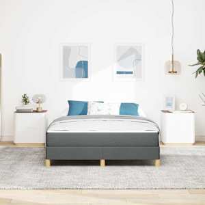 Postel s boxspringem s matrací Tmavě šedá 160 x 200 cm textil - obrázek 3