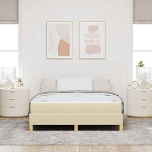 Postel s boxspringem s matrací Krémová 160 x 200 cm textil - obrázek 4