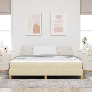 Postel s boxspringem s matrací Krémová 180 x 200 cm textil - obrázek 3