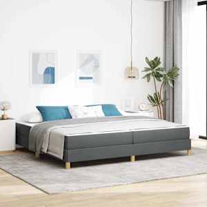 Postel s boxspringem s matrací Tmavě šedá 200 x 200 cm textil - obrázek 1