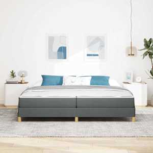 Postel s boxspringem s matrací Tmavě šedá 200 x 200 cm textil - obrázek 3