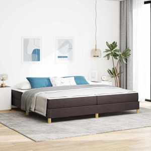 Postel s boxspringem s matrací Tmavě hnědá 200 x 200 cm textil - obrázek 1