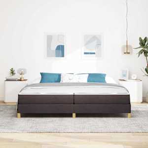 Postel s boxspringem s matrací Tmavě hnědá 200 x 200 cm textil - obrázek 3
