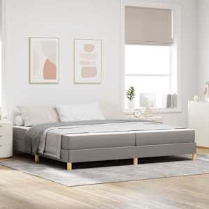 Postel s boxspringem s matrací Taupe 200 x 200 cm textil - obrázek 1
