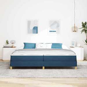 Postel s boxspringem s matrací Modrá 200 x 200 cm textil - obrázek 3