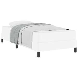 vidaXL Voodi raam madratsiga PUHAS VALGE 80 x 200 cm kangas