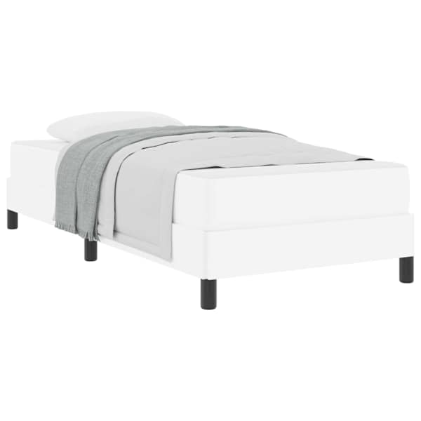 vidaXL Voodi raam madratsiga PUHAS VALGE 80 x 200 cm kangas