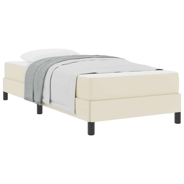 vidaXL Voodi raam madratsiga cream 90 x 190 cm kangas