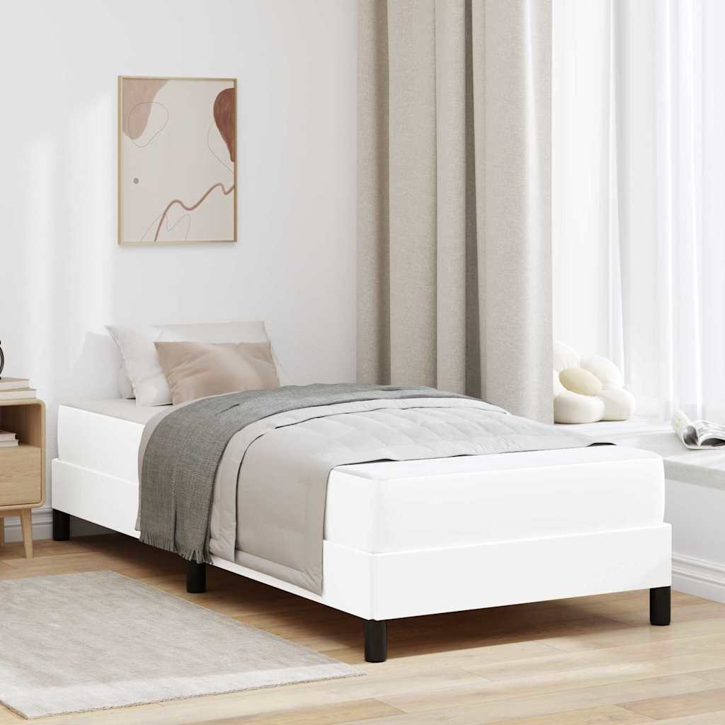 vidaXL Bett Sonstiges Reinweiß 90 x 200 cm Kunstleder