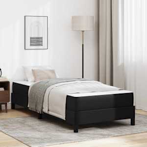 Konstrukcija postelje z vzmetnico Črna 100 x 200 cm blago