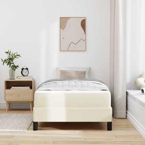 Rám postele s matrací Krémová 100 x 200 cm textil - obrázek 3