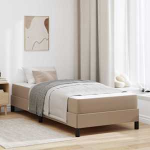Rám postele s matrací Cappuccino 100 x 200 cm textil - obrázek 1