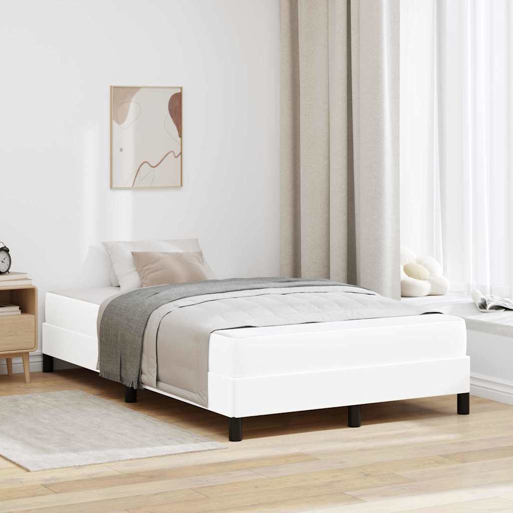 vidaXL Pat cu saltea Alb pur 120 x 190 cm Piele artificială