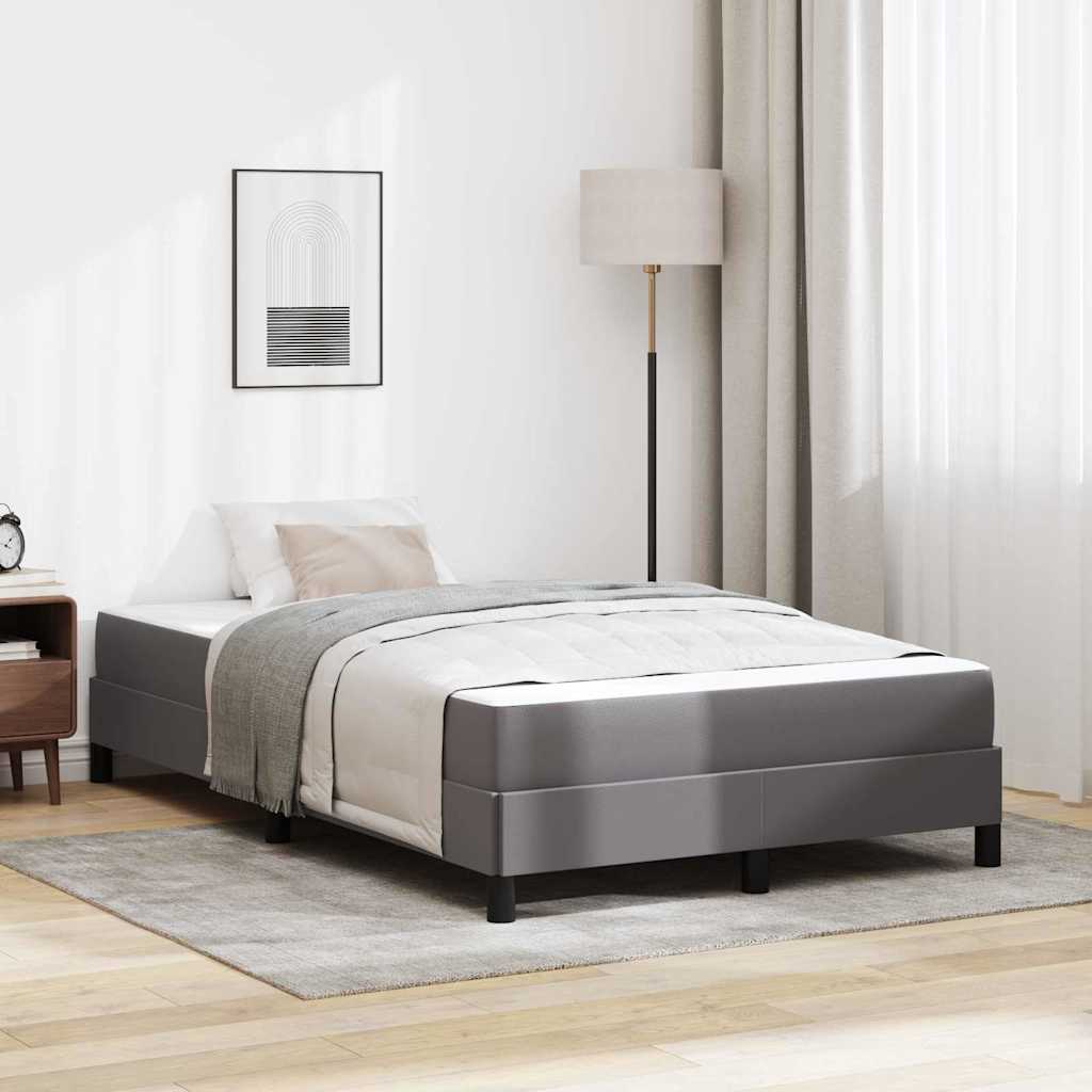 vidaXL Bett Sonstiges Grau 120 x 190 cm Kunstleder
