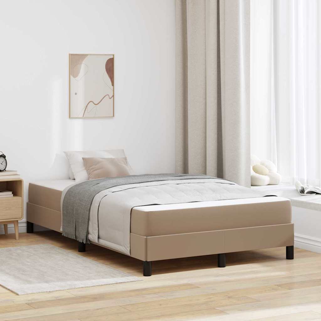 vidaXL Bett mit Matratze Cappuccino 120 x 190 cm Kunstleder