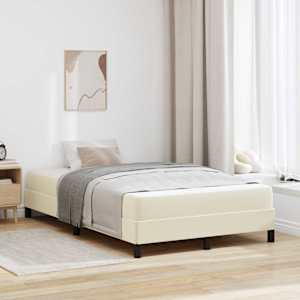 Rám postele s matrací Krémová 120 x 200 cm textil - obrázek 1