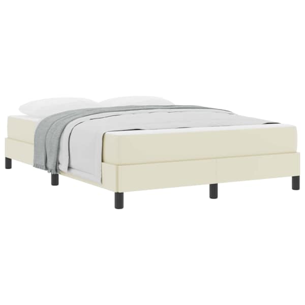 vidaXL Voodi raam madratsiga cream 140 x 190 cm kangas