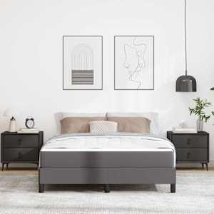 Rám postele s matrací Šedá 140 x 190 cm textil - obrázek 3