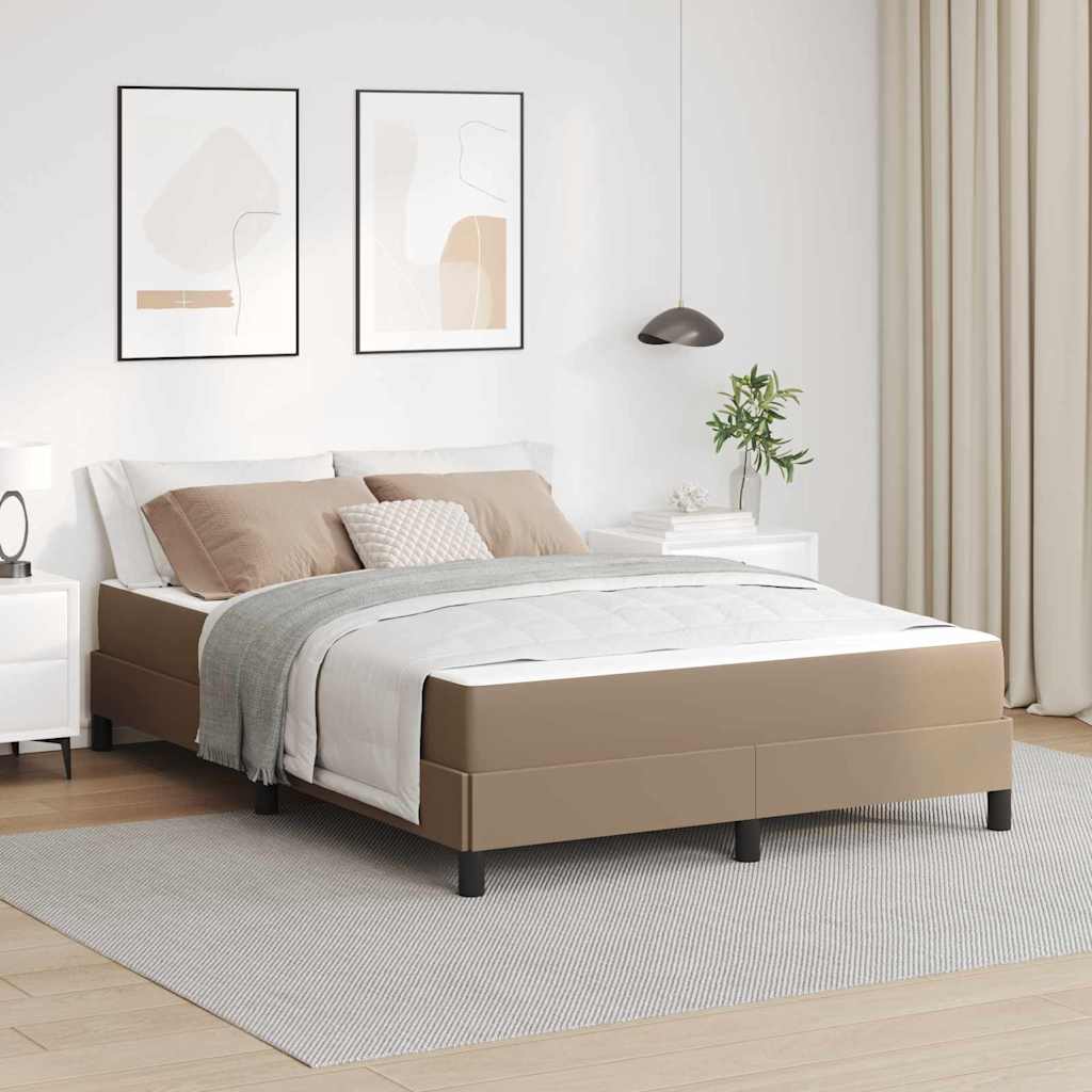 vidaXL Pat cu saltea Cappuccino 140 x 190 cm Piele artificială