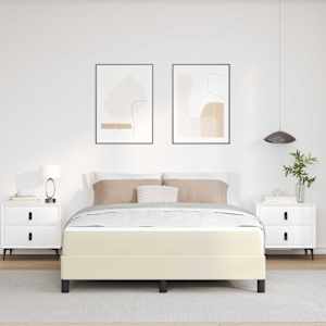 Rám postele s matrací Krémová 160 x 200 cm textil - obrázek 3