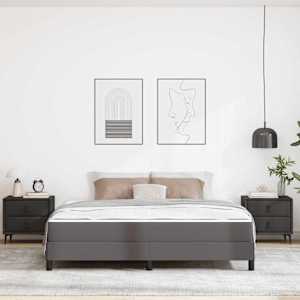 Rám postele s matrací Šedá 180 x 200 cm textil - obrázek 3