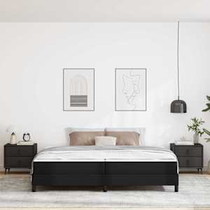 Rám postele s matrací Černá 200 x 200 cm textil - obrázek 3