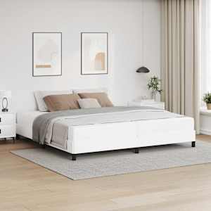 Konstrukcija postelje z vzmetnico Bela 200 x 200 cm blago