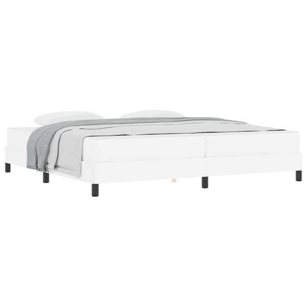 vidaXL Voodi raam madratsiga PUHAS VALGE 200 x 200 cm kangas