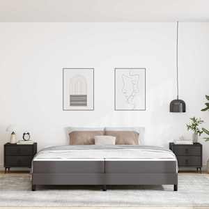 Rám postele s matrací Šedá 200 x 200 cm textil - obrázek 3